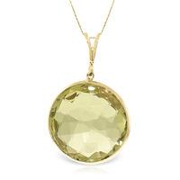 round brilliant cut lemon quartz pendant necklace 170ctw in 9ct gold