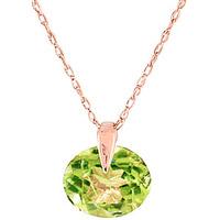 Round Brilliant Cut Peridot Pendant Necklace 1.0ct in 9ct Rose Gold