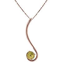 Round Brilliant Cut Peridot Pendant Necklace 0.55ct in 9ct Rose Gold