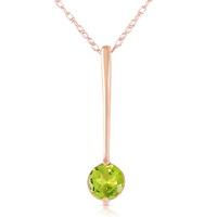 Round Brilliant Cut Peridot Pendant Necklace 0.65ct in 9ct Rose Gold