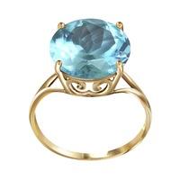 Round Brilliant Cut Blue Topaz Ring 8.0ct in 9ct Gold