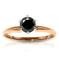 Round Brilliant Cut Black Diamond Solitaire Ring in 9ct Rose Gold