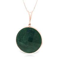 Round Brilliant Cut Corundum Pendant Necklace 23.0ctw in 9ct Rose Gold