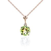 round brilliant cut peridot pendant necklace 115ct in 9ct rose gold