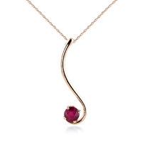 Round Brilliant Cut Ruby Pendant Necklace 0.55ct in 9ct Rose Gold