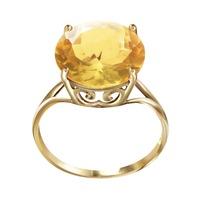 Round Brilliant Cut Citrine Ring 5.5ct in 9ct Gold