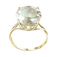 Round Brilliant Cut Green Amethyst Ring 5.5ct in 9ct Gold