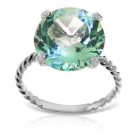 Round Brilliant Cut Blue Topaz Ring 8.0ct in 9ct White Gold