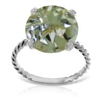 round brilliant cut green amethyst ring 48ct in 9ct white gold