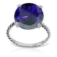 round brilliant cut sapphire ring 98ct in 9ct white gold