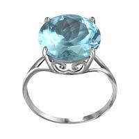 Round Brilliant Cut Blue Topaz Ring 8.0ct in 9ct White Gold