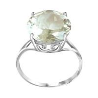 Round Brilliant Cut Green Amethyst Ring 5.5ct in 9ct White Gold