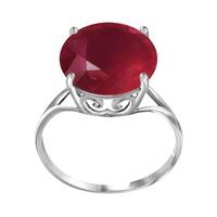 Round Brilliant Cut Ruby Ring 8.5ct in 9ct White Gold