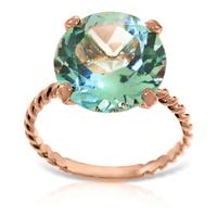 Round Brilliant Cut Blue Topaz Ring 8.0ct in 9ct Rose Gold