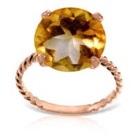 Round Brilliant Cut Citrine Ring 5.5ct in 9ct Rose Gold