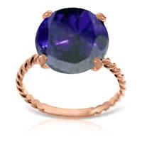 Round Brilliant Cut Sapphire Ring 9.8ct in 9ct Rose Gold