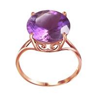 Round Brilliant Cut Amethyst Ring 5.5ct in 9ct Rose Gold