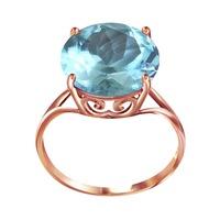 Round Brilliant Cut Blue Topaz Ring 8.0ct in 9ct Rose Gold