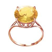 round brilliant cut citrine ring 55ct in 9ct rose gold