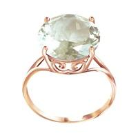 Round Brilliant Cut Green Amethyst Ring 5.5ct in 9ct Rose Gold