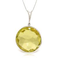 round brilliant cut lemon quartz pendant necklace 170ctw in 9ct white  ...