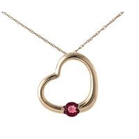 Round Brilliant Cut Garnet Pendant Necklace 0.25ct in 9ct Rose Gold