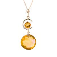 round brilliant cut citrine pendant necklace 58ctw in 9ct rose gold