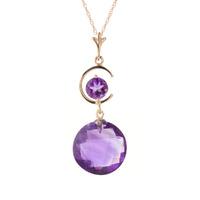 round brilliant cut amethyst pendant necklace 58ctw in 9ct rose gold