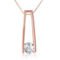 round brilliant cut diamond pendant necklace in 9ct rose gold