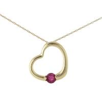 Round Brilliant Cut Ruby Pendant Necklace 0.25ct in 9ct Gold