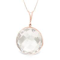 round brilliant cut white topaz pendant necklace 180ctw in 9ct rose go ...