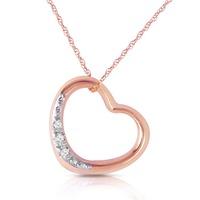 round brilliant cut diamond pendant necklace in 9ct rose gold