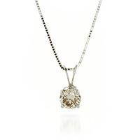 Round Brilliant Cut Diamond Pendant Necklace in 9ct White Gold