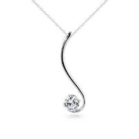 Round Brilliant Cut Diamond Pendant Necklace in 9ct White Gold