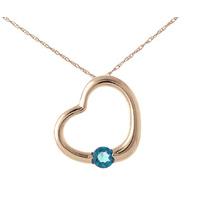 Round Brilliant Cut Blue Topaz Pendant Necklace 0.25ct in 9ct Rose Gold