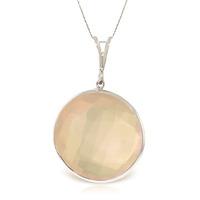 round brilliant cut rose quartz pendant necklace 170ctw in 9ct white g ...