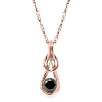 Round Brilliant Cut Diamond Pendant Necklace in 9ct Rose Gold