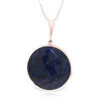 Round Brilliant Cut Sapphire Pendant Necklace 23.0ctw in 9ct Rose Gold