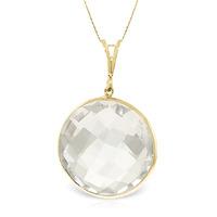 round brilliant cut white topaz pendant necklace 180ctw in 9ct gold