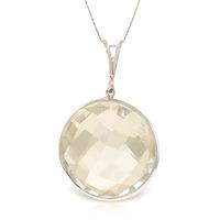 round brilliant cut white topaz pendant necklace 180ctw in 9ct white g ...