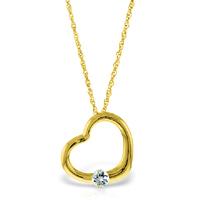 Round Brilliant Cut Aquamarine Pendant Necklace 0.25ct in 9ct Gold