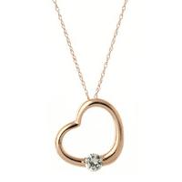 round brilliant cut diamond pendant necklace in 9ct rose gold