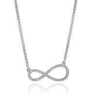 Rosa Lea Silver Pave Infinity Necklace 950632NA-1