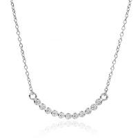 Rosa Lea Silver Cubic Zirconia Curved Bar Necklace P2690C