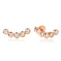 Rosa Lea Rose Gold-Plated Cubic Zirconia Curved Bar Earrings E2690CRRG0.5M