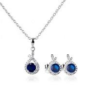 rosa lea silver teardrop blue crystal jewellery set 13ssnp345 1613sse3 ...