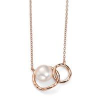 Rose Gold-Plated Freshwater Pearl Necklet N3751W