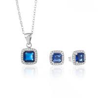 Rosa Lea Silver Blue Cushion Crystal Gift Set 16S44KY2