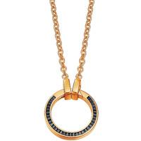 rose gold plated silver black cz ring pendant elnl92249d800