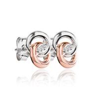 Rosa Lea Silver Two-Tone Cubic Zirconia Double Ring Earrings E2745CRG0.5M